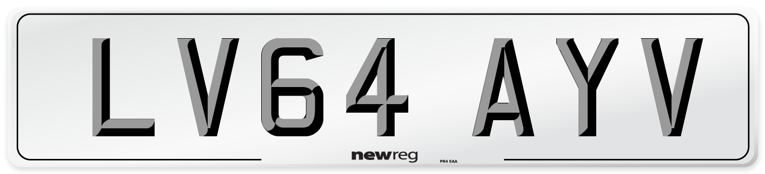 LV64 AYV Number Plate from New Reg